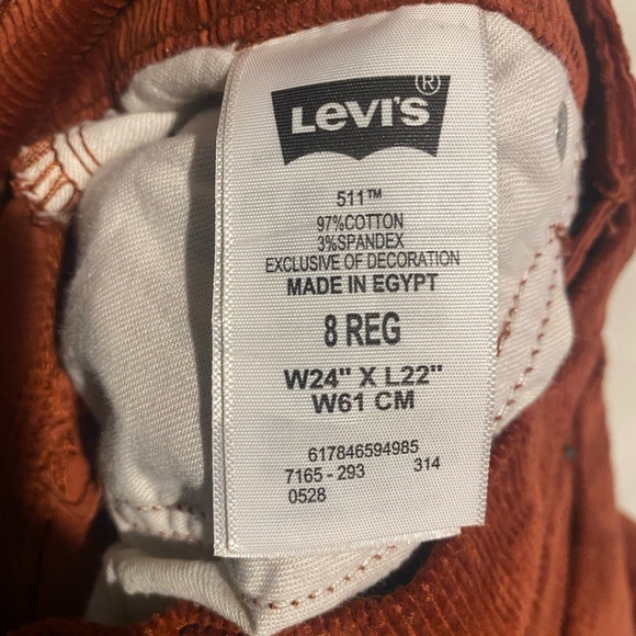 Red corduroy levis - Picture 3 of 3